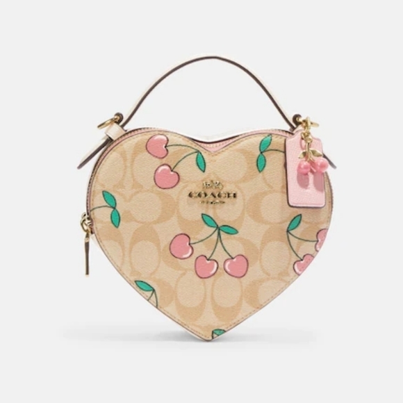 NWT Coach Heart Crossbody With Heart Cherry Print - Picture 1 of 14
